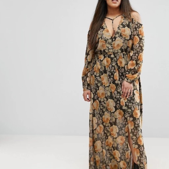 ASOS Curve Dresses & Skirts - NWT ASOS Cold Shoulder Maxi Dress Floral Print